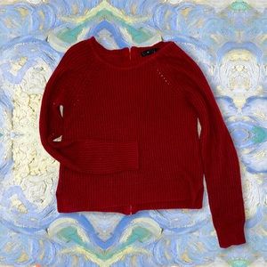 Red knitted sweater